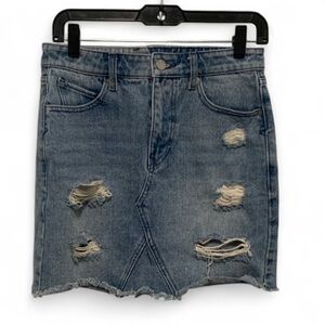 Volcom Distressed Denim Mini Skirt Size Small